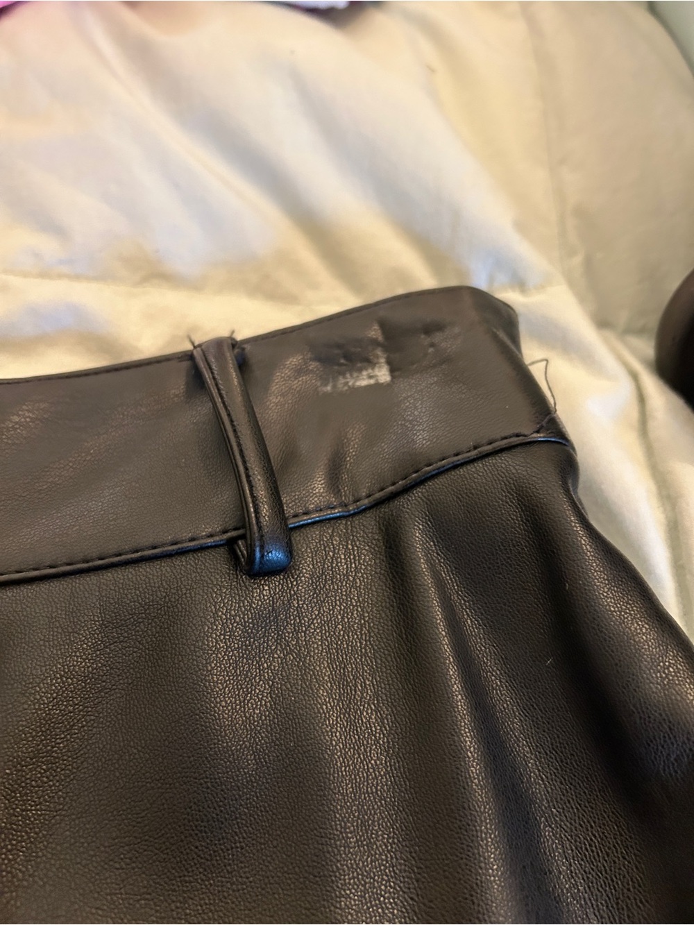 Zara Faux Leather Black Midi Skirt - Picture 5 of 8
